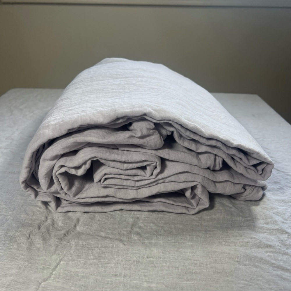 Brooklinen Washed Linen Duvet in Lilac Haze Twin Size Gorgeous Neutral